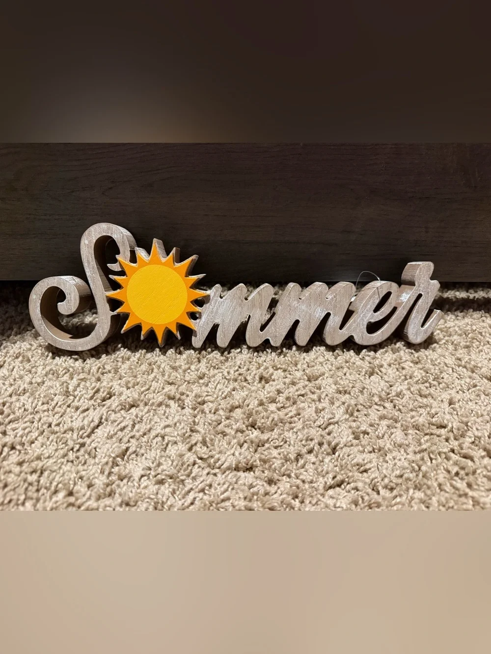 Sunshine Wooden 'Welcome' Wall Accent in Yellow and White